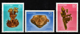 04- KOLUMBIEN - 1988 - MI#:1720,1738-39 - MNH- GOLD MUSEUM - ARCHAELOGY - Colombia