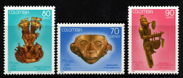 04- KOLUMBIEN - 1988 - MI#:1720,1738-39 - MNH- GOLD MUSEUM - ARCHAELOGY - Kolumbien