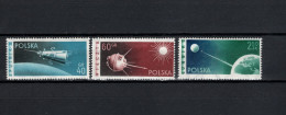Poland 1959 Space, Satellites Set Of 3 MNH - Europa