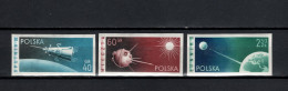 Poland 1959 Space, Satellites Set Of 3 Imperf. MNH - Europa