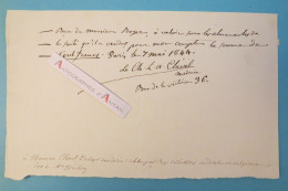 ● 1844 CHANOINE Louis Auguste CLAVEL Médecin Botaniste Né à Saint Geniez D'Olt Aveyron - Lettre Médecine Reçu Autographe - Uitvinders En Wetenschappers