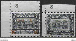 1916 Eritrea Palazzo Governo 2v. Af MNH Sassone N. 45/46 - Other & Unclassified