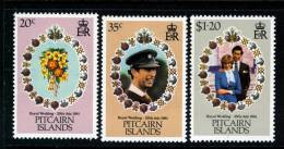 PITCAIRN ISLANDS - 1981 ROYAL WEDDING SET (3V) FINE MNH ** SG 219-221 - Pitcairn