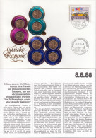 SCHWEIZ Numisbrief Mit 8 Glücks-Rappen, 1988, Stempel 8888 Heiligkreuz 8.8.88, Marke Mi.Nr.1335, Schnapszahl - Brieven En Documenten