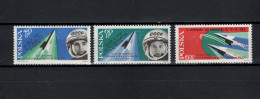 Poland 1963 Space, Visit Of Tereshkova And Bykowskij, Set Of 3 With Overprint MNH - Europa