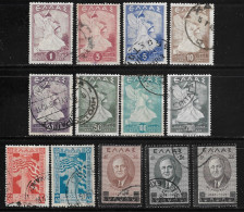 GREECE 1945 Complete All Sets Used Vl. 578 / 590 - Volledig Jaar