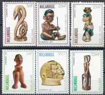 1981 MOZAMBIQUE 839-44** Masque, Sculptures - Mosambik