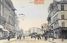 CPA. [75] > TOUT PARIS > N°422 - La Rue De Belleville Prise De La Barriére (XIXe & XXe Arrt.) 1906 Coll. F. Fleury -TBE - Arrondissement: 19