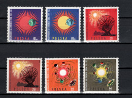 Poland 1965 Space, International Year Of The Quiet Sun Set Of 6 MNH - Europa