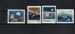 Poland 1969/1971 Space, Apollo 11, Luna 16, Lunochod 1, Apollo 15, 4 Stamps MNH - Europa