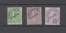 PREOBLITERE - Série 3 Timbres - Yvert 45,46,47 -  Semeuses  Lignées - - 1893-1947