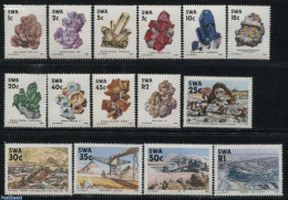 South-West Africa 1989 Definitives, Minerals & Mining 15v, Mint NH, History - Science - Geology - Mining - Zuidwest-Afrika (1923-1990)