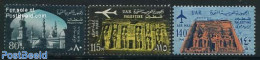 Egypt (Republic) 1963 Airmail 3v, Mint NH, Transport - Aircraft & Aviation - Art - Sculpture - Ongebruikt