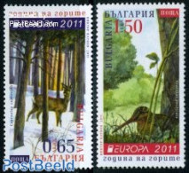 Bulgaria 2011 Europa, Forests 2v, Mint NH, History - Nature - Europa (cept) - Animals (others & Mixed) - Birds - Deer .. - Nuevos