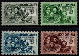 07- KOLUMBIEN - 1957 - MI#: 818-821 -MNH - LETTER WEEK 1957, XIV UPU CONGRESS. - Colombie