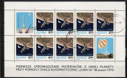 Poland 1970 Space, Luna 16 Sheetlet CTO - Europa