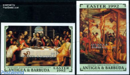 Antigua & Barbuda 1992 Easter, Paintings 2 S/s, Mint NH, Art - Paintings - Antigua E Barbuda (1981-...)