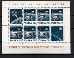 Poland 1971 Space, Lunochod 1, S/s MNH - Europa