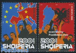 Albania 2006 Europa 2v, Mint NH, History - Various - Europa (cept) - Europa Hang-on Issues - Maps - Europäischer Gedanke