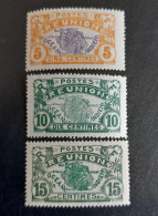 Réunion 1922-1926 Yvert 84, 85, 86 MH - Ungebraucht