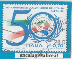 USATI ITALIA 2005 - Ref.0983 "50° DELL'ITALIA ALL'ONU" 1 Val.  - - 2001-10: Usati