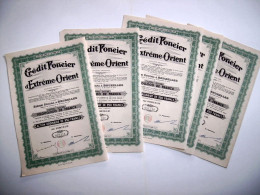 CRÉDIT FONCIER D'EXTRÊME-ORIENT; Set Of Five Shares - Azië