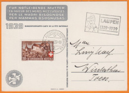 Suisse " Fete Nationale LAUPEN 1339-1939 6è Centenaire " Y.T.341 Sur CP Le 25 VI 39 Pour WINTERTHUR  Suisse - Lettres & Documents