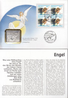 SCHWEIZ Numisbrief Mit 10 G Silber-Marke, 1995, Marke Mi.Nr.4x 1567 FDC, Engel - Cartas & Documentos