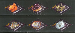 Romania 2006 Minerals Gems Odd Shape Stamp Sc 4852-57 MNH # 937 - Minerals