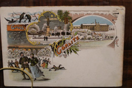 AK 1900's Cpa Gruss Aus Gruß Görlitz Litho Jugendstil Patinage Sur Glace - Görlitz