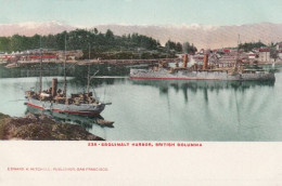 Esquimalt Harbour Near Victoria BC Canada, Warships In Bay C1900s Vintage Postcard - Victoria