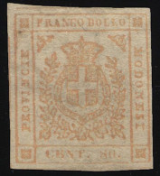 MODENA 1859 GOVERNO PROVVISORIO 80 CENT. BISTRO ARANCIO N.18 NUOVO SENZA GOMMA - UNUSED NO GUM - Modène