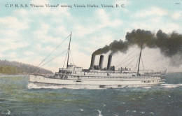 Victoria BC Canada, C.P.R.S.S. 'Princess Victoria' Entering Harbour C1900s/10s Vintage Postcard - Victoria