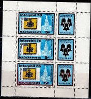 HUNGARY 1976 INTERNATIONAL STAMP EXHIBITION INTERPHILL 76 MINI SHEET MI No 3122 MNH VF!! - Blocchi & Foglietti