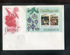 "DOMINICA" 1974, Block 27 "Weihnachten" FDC (R1169) - Dominique (1978-...)