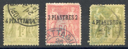 REF 090 > LEVANT < Lot De 3 Timbres 2e Choix N° 3 X 2 + N° 5 Ø Cote 41 € < Oblitéré Dos Visible - Used Ø - Used Stamps
