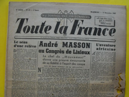 Toute La France N° 59 Du 13 Novembre 1943. Collaboration Antisémite.  Pétain Hulot Foucaud Masson Prisonniers Stalag - Oorlog 1939-45