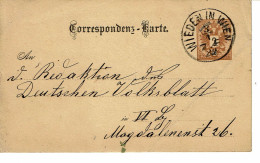 Empire AUTRICHIEN Timbre Type N°40  CORRESPONDENZ KARTE DE 1889 - Cartoline