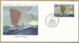 FDC. REPUBLIC OF THE MARSHALL ISLANDS. MAY 21 1998 MAJURO. TONGIAKI OF TONGA. CANOES OF THE PACIFIC. C129.FDC. (8-6) - Marshalleilanden