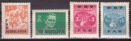 Yugoslavia 1950 - Definitive With Overprint, Mi 601-604 - MNH**VF - Ongebruikt