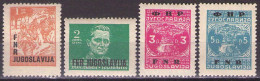 Yugoslavia 1950 - Definitive With Overprint, Mi 601-604 - MNH**VF - Unused Stamps
