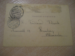AMBULANCIA MINHO II Braga Porto 1907 To Hamburg Germany Cancel UPU Faults Carte Postale Postal Stationery Card PORTUGAL - Storia Postale