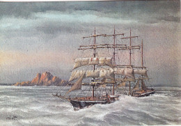 LES GRANDS VOILLIERS  FRANCAIS  - Le Quatre Mâts Barque " Emile  RENOUF " - Sailing Vessels