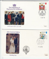 ROYALTY Julia & James OLGIVY + EARL Of St ANDREWS ROYAL WEDDINGS Event COVERS  Gb Stamps Wedding Cover - Royalties, Royals