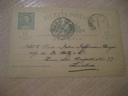 PORTO 1896 To Lisboa Cancel Bilhete Postal Stationery Card PORTUGAL - Brieven En Documenten