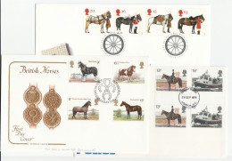 Working HORSES 3 Diff   FDC 1979 - 1997  Gb Stamps  Cover Horse - Pferde