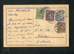 "DEUTSCHES REICH" 1923, Postkarte Mit Infla-Zusatzfrankatur Stegstempel "ARNSBERG" (R1187) - Cartes Postales