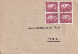 Briefvs  Elgg (Zürich) - Thun  (PJ-Viererblock)        1953 - Lettres & Documents