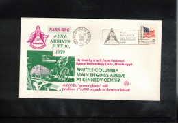 USA 1979 Space / Weltraum Space Shuttle Columbia Main Engines Arrive At KSC Interesting Cover - Verenigde Staten
