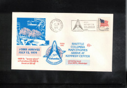 USA 1979 Space / Weltraum Space Shuttle Columbia Main Engines Arrive At KSC Interesting Cover - Etats-Unis